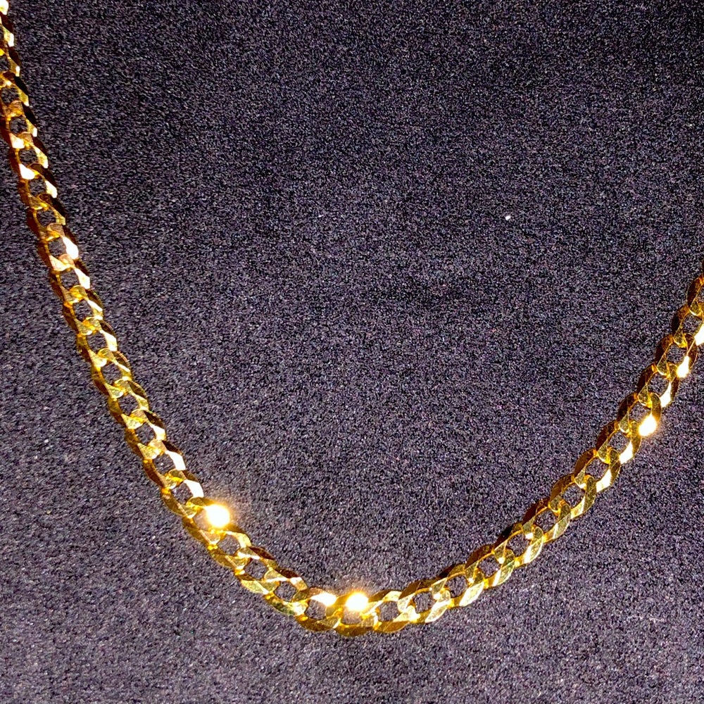 Miami curb chain pure Italian gold tone 925 silver